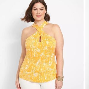 Lane Bryant Fitted Criss-Cross Halter Top Size 22/24